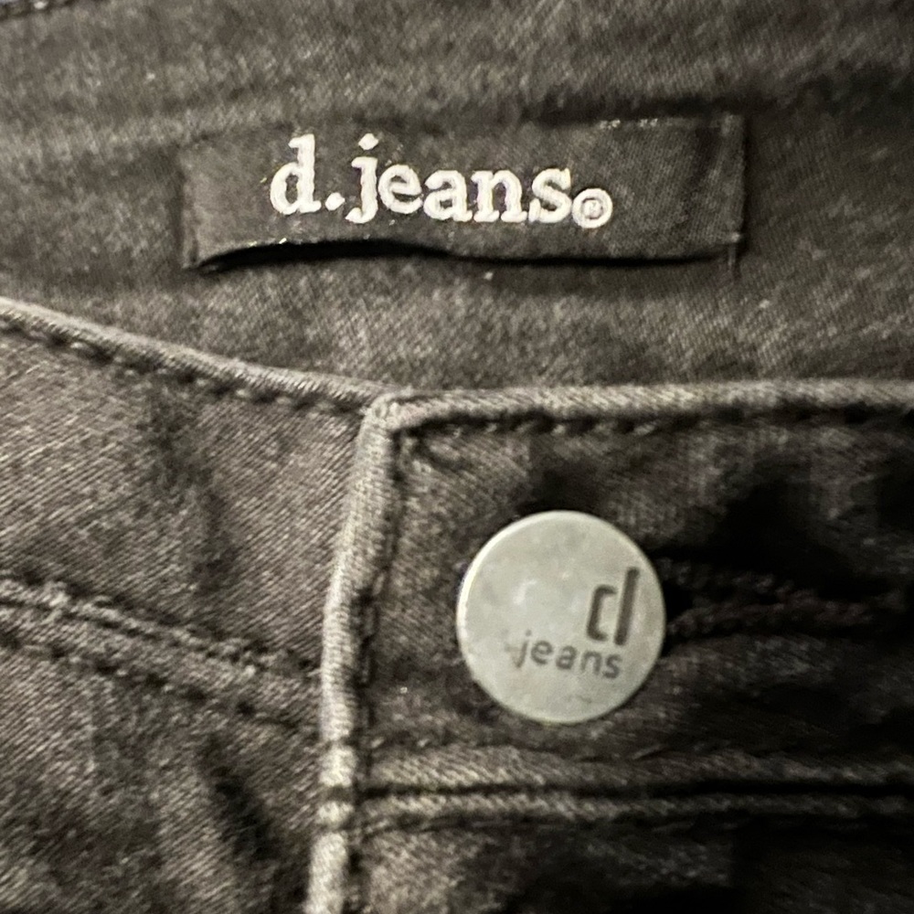 D Jeans size 12  vintage recycled denim black straight leg. - Picture 2 of 6
